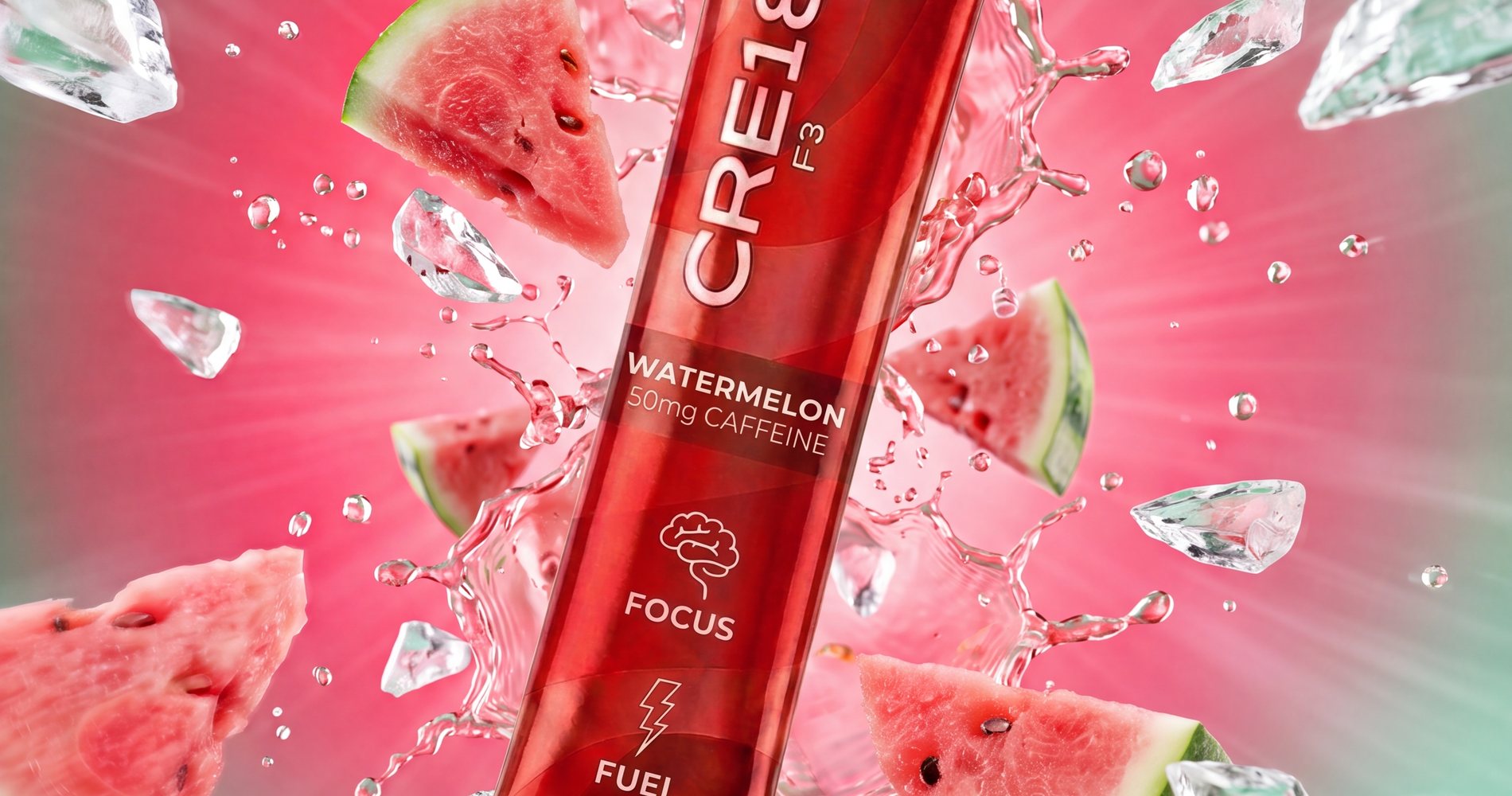 CRE18 Watermelon stick pack with fresh watermelon and ice